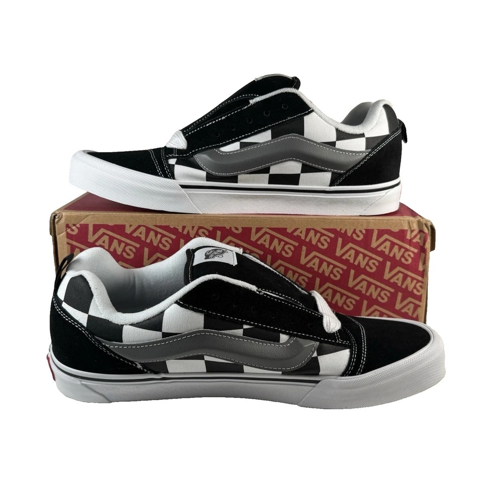 Vans Knu Skool Sneakers Mega Check Black/White VN0009QCCJJ Men 5.5/ Wmn 7 - Picture 2 of 5